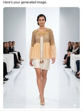 Kitsch Gold and Mustard Lace Peplum Jacket